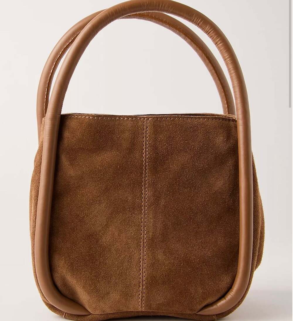 Free People Barlow Suede Bucket Bag Brown